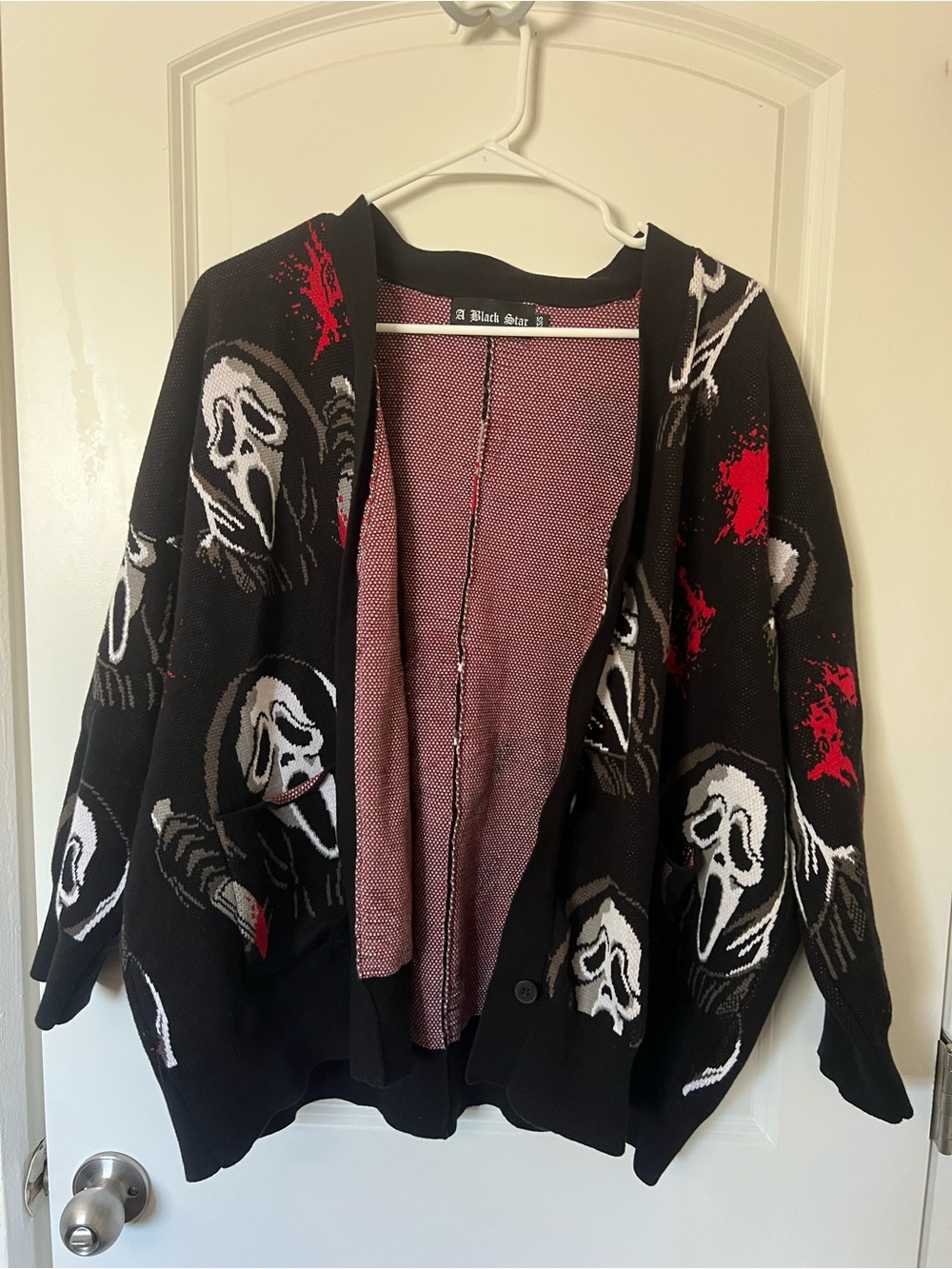 A Black Star Co Ghostface Oversized Cardigan